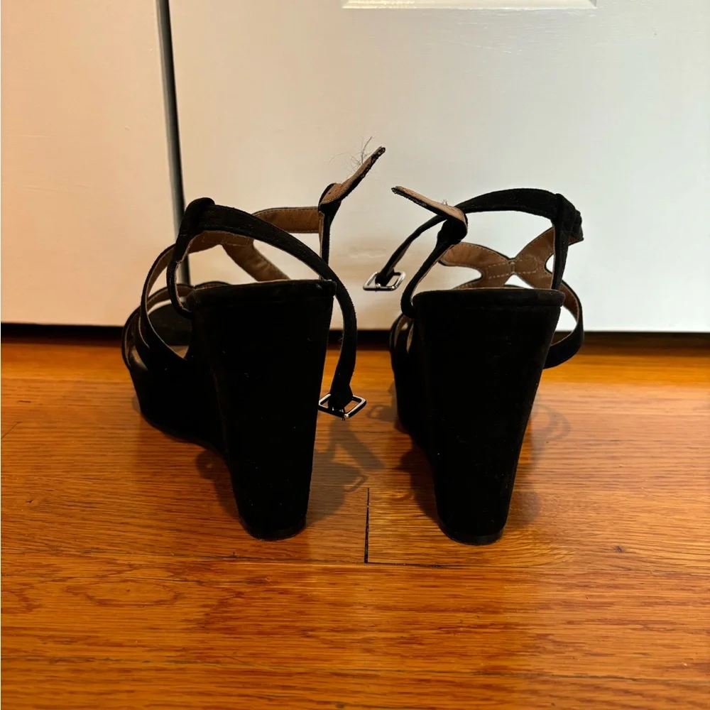 Sold. BP Black Strappy Wedges - Picture 4 of 6